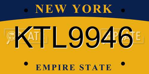 KTL9946 New York License Plate