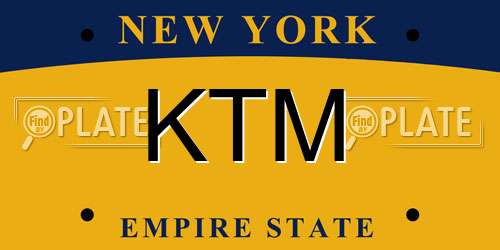 KTM New York License Plate