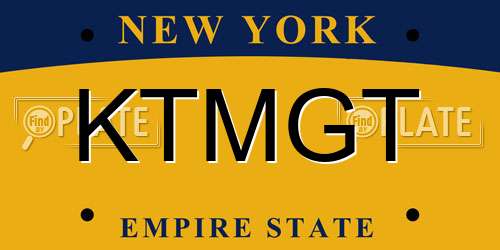 KTMGT New York License Plate