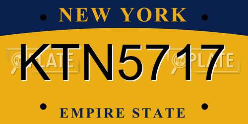 KTN5717 New York License Plate