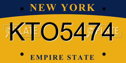 KTO5474 New York License Plate