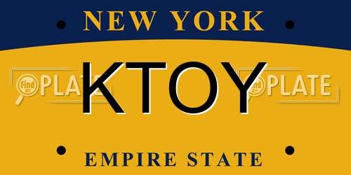 KTOY New York License Plate