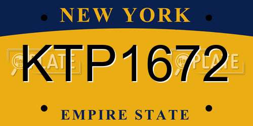 KTP1672 New York License Plate
