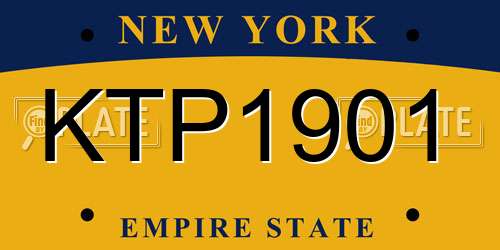 KTP1901 New York License Plate