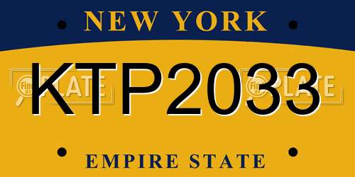 KTP2033 New York License Plate