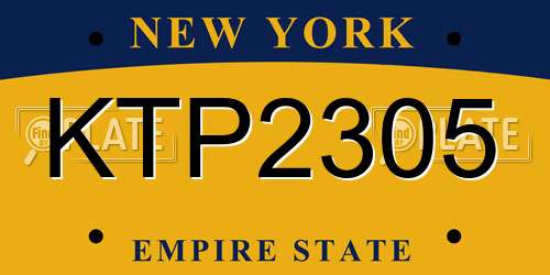 KTP2305 New York License Plate