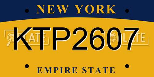 KTP2607 New York License Plate
