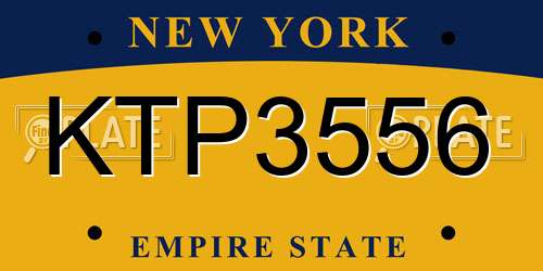 KTP3556 New York License Plate