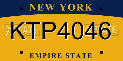 KTP4046 New York License Plate
