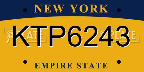 KTP6243 New York License Plate