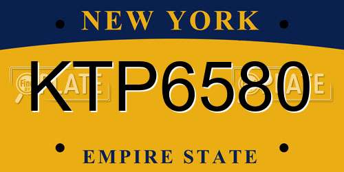 KTP6580 New York License Plate