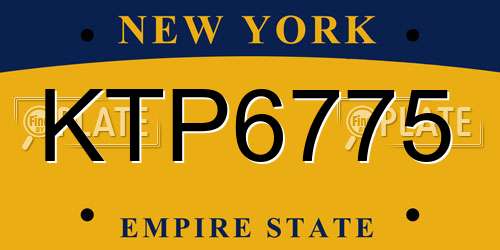 KTP6775 New York License Plate