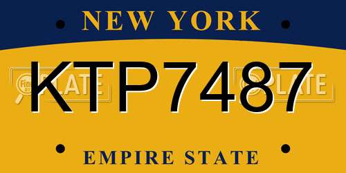 KTP7487 New York License Plate