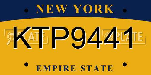 KTP9441 New York License Plate