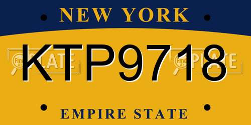 KTP9718 New York License Plate