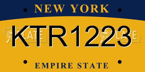 KTR1223 New York License Plate