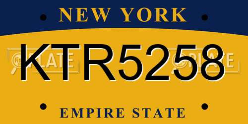 KTR5258 New York License Plate