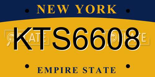 KTS6608 New York License Plate