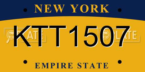 KTT1507 New York License Plate