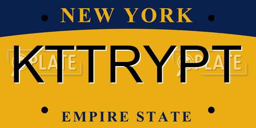 KTTRYPT New York License Plate
