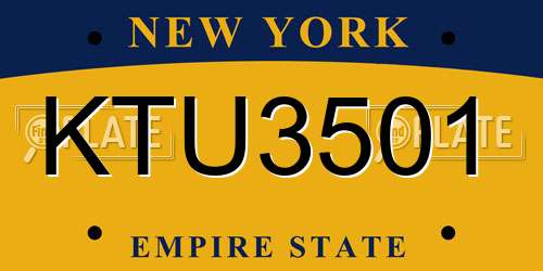 KTU3501 New York License Plate
