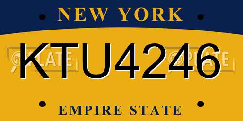 KTU4246 New York License Plate
