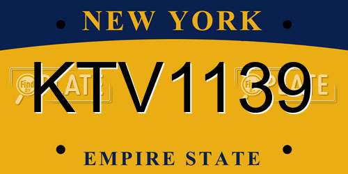 KTV1139 New York License Plate