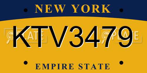 KTV3479 New York License Plate