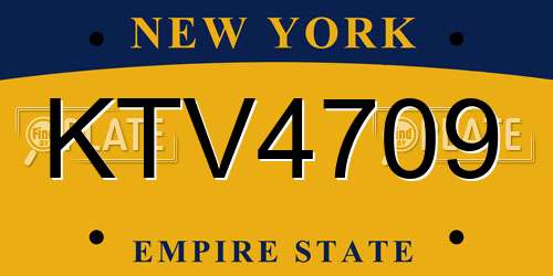 KTV4709 New York License Plate