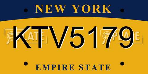 KTV5179 New York License Plate