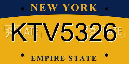 KTV5326 New York License Plate