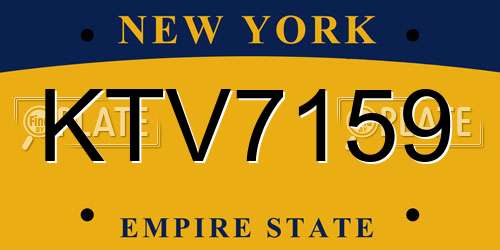 KTV7159 New York License Plate