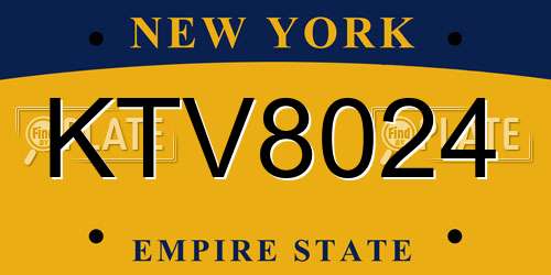 KTV8024 New York License Plate