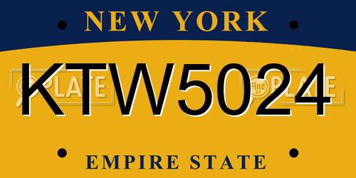 KTW5024 New York License Plate