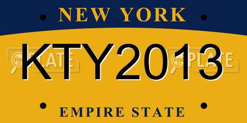 KTY2013 New York License Plate