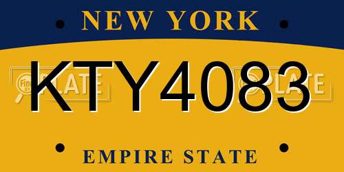 KTY4083 New York License Plate