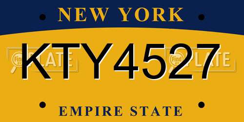 KTY4527 New York License Plate