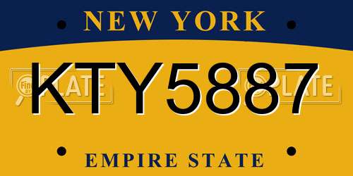 KTY5887 New York License Plate