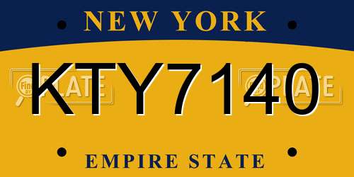 KTY7140 New York License Plate