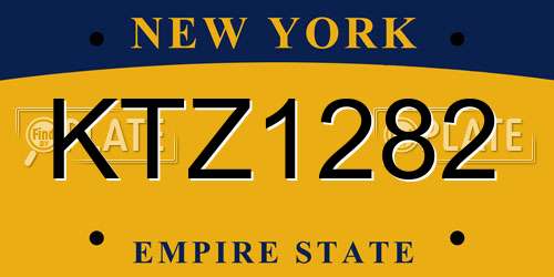 KTZ1282 New York License Plate