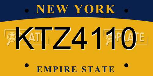 KTZ4110 New York License Plate