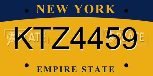 KTZ4459 New York License Plate