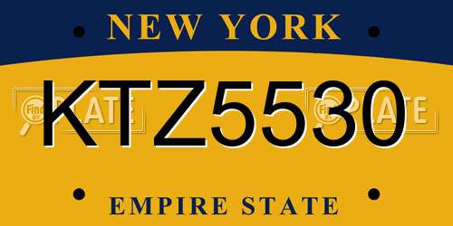 KTZ5530 New York License Plate