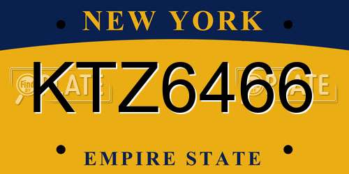 KTZ6466 New York License Plate
