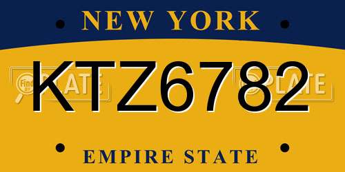 KTZ6782 New York License Plate