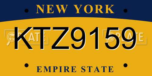 KTZ9159 New York License Plate