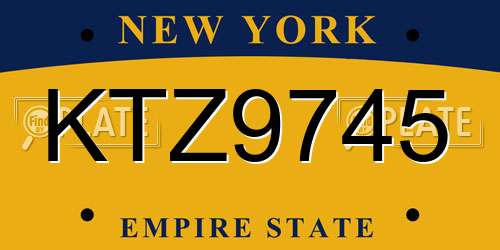 KTZ9745 New York License Plate