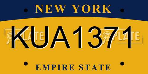KUA1371 New York License Plate