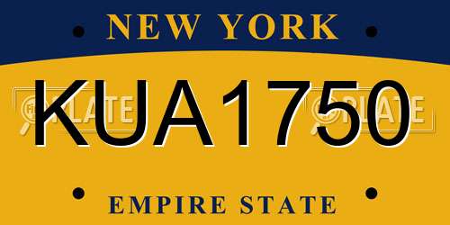 KUA1750 New York License Plate