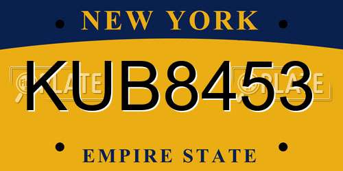 KUB8453 New York License Plate